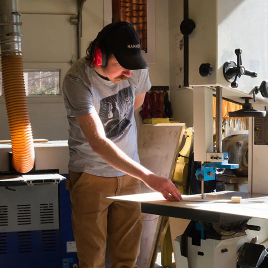 Paul Beeman working in a woodworking shop